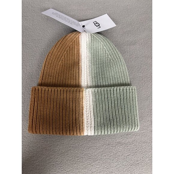 Ugg Women's Dip-Dyed Logo Beanie - Chestnut Multicolor One Size New With Tag's - Picture 3 of 7